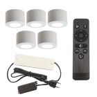 Alumínium terasz felületre szerelt spotlámpa fehér, Vasso, 15 W, 2700 K LED, IP44, távirányítóval