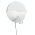 Fehér műanyag fali lámpa, Solo, 6 W, 3000 K LED, kapcsolóval