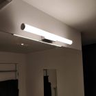 Króm műanyag tükör világítás, Staby, 6,5 W, 3000 K LED, IP44, kapcsolóval