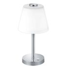 Króm fém asztali lámpa, Liv, 4 W, 3000 K LED, kapcsolóval