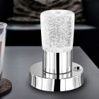 Króm kristály asztali lámpa, Merle, 4,3 W, 3000 K LED, kapcsolóval