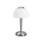 Nikkel üveg asztali lámpa, Daphne, 4 W, 3000 K LED, kapcsolóval