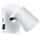 Fehér üveg fali spot lámpa, Laysha, 6 W, 3000 K LED, kapcsolóval