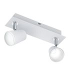 Fehér üveg fali lámpa, Laysha, 6 W, 3000 K LED, kapcsolóval
