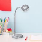 Króm műanyag íróasztal lámpa, Daley, 4 W, 3000 K LED, kapcsolóval