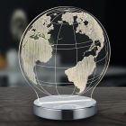 Króm fém asztali lámpa, Berfin, 7 W, melegtől hidegig állítható fehér LED, kapcsolóval