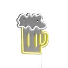 Átlátszó műanyag fali lámpa, Beer, 5 W, sárga LED, kapcsolóval