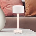 Fehér fém asztali lámpa, Dustin, 1,5 W, 3000 K LED, kosketushimmentimellä