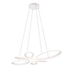 Fehér fém függőlámpa, Vikash, 32 W, 4000 K LED, 3 fokozatban szabályozható