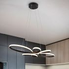 Fekete fém függőlámpa, Vikash, 32 W, 3000 K LED, 3 fokozatban szabályozható