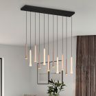 Fekete fém függőlámpa étkezőasztal fölé, Albartus, 3 W, white switch LED, 3 fokozatban szabályozható