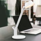 Fehér műanyag íróasztal lámpa, Lindi, 5 W, melegtől hidegig állítható fehér LED, kosketushimmentimellä