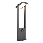 Antracit alumínium napelemes kültéri álló lámpa, Maku, 5 W, white switch LED, IP65