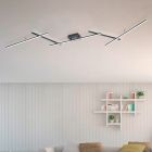 Fekete fém plafon lámpa, Nadja, 22 W, RGBW LED, távirányítóval