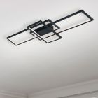 Antracit fém plafon lámpa, Jetse, 36 W, RGBW LED, távirányítóval