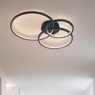 Antracit fém plafon lámpa, Harold, 36 W, RGBW LED, távirányítóval