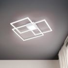 Fehér fém plafon lámpa, Kimoni, 38 W, 4000 K LED, 3 fokozatban szabályozható