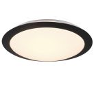 Fekete műanyag fürdőszoba mennyezeti lámpa, Ronan, 12 W, 3000 K LED, IP44