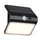 Fekete műanyag napelemes kültéri fali lámpa, Mijs, 2,5 W, 4000 K LED, IP44