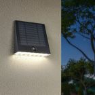 Fekete műanyag napelemes kültéri fali lámpa, Pontus, 6 W, 4000 K LED, IP44