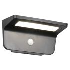Fekete műanyag napelemes kültéri fali lámpa, Mukaddes, 8 W, 4000 K LED, IP44