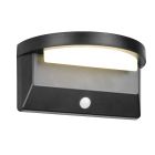 Fekete műanyag napelemes kültéri fali lámpa, Neelam, 8 W, 4000 K LED, IP44