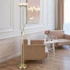 Sárgaréz fém álló olvasólámpa, Fredrika, 27 W, 3000 K LED, kosketushimmentimellä