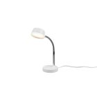 Fehér műanyag íróasztal lámpa, Fabio, 4,5 W, 3000 K LED, kapcsolóval