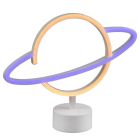 Fehér műanyag gyerek asztali lámpa, Planet, 2 W, 3000 K LED, kapcsolóval