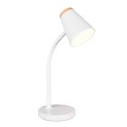 Fehér műanyag asztali lámpa, Rahul, 4,5 W, 3000 K LED, kapcsolóval