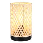 Rattan asztali lámpa barna, Laut, kapcsolóval