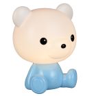 Kék műanyag gyerek asztali lámpa, Lumibear, 0,3 W, RGB LED, kapcsolóval