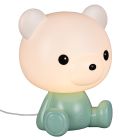 Zöld műanyag gyerek asztali lámpa, Lumibear, 0,3 W, RGB LED, kapcsolóval