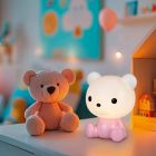 Rózsaszín műanyag gyerek asztali lámpa, Lumibear, 0,3 W, RGB LED, kapcsolóval