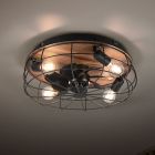Fekete mennyezeti ventilátor modern, Roberto, távirányítóval