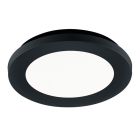 Fekete műanyag fürdőszoba mennyezeti lámpa, Gistrup, 10 W, 3000 K LED, IP44