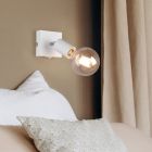 Fehér fém fali spot lámpa, Odin, kapcsolóval