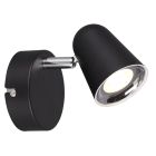 Fekete műanyag fali spot lámpa, Taj, 3 W, 3000 K LED
