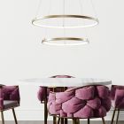 Design függőlámpa arany, Kubra, 50 W, melegtől hidegig állítható fehér LED