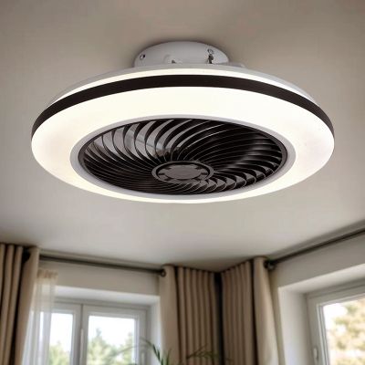 Modern mennyezeti ventilátor fekete színben, Gonda, 40W, 3000K LED, távirányítóval