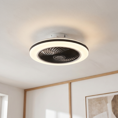 Modern mennyezeti ventilátor fekete színben, Hale, 40W, 3000K LED, távirányítóval