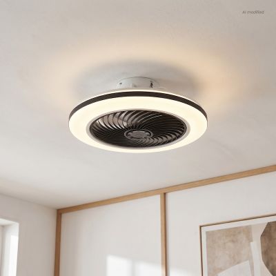 Modern mennyezeti ventilátor fekete színben, Hale, 40W, 3000K LED, távirányítóval