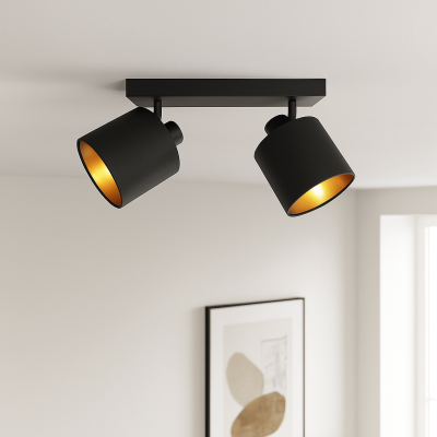 Retro mennyezeti spot lámpa fekete, Koge