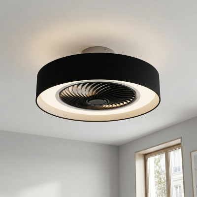 Modern mennyezeti ventilátor fekete, Huub, 40W, 3000K LED, távirányítóval