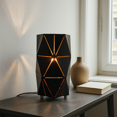 Retro asztali lámpa fekete, Sivar, kapcsolóval