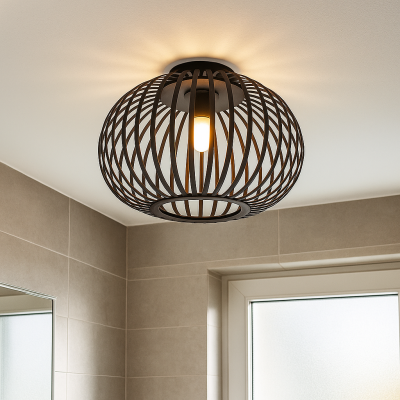 Modern fürdőszoba mennyezeti lámpa fekete, Lieve, IP44