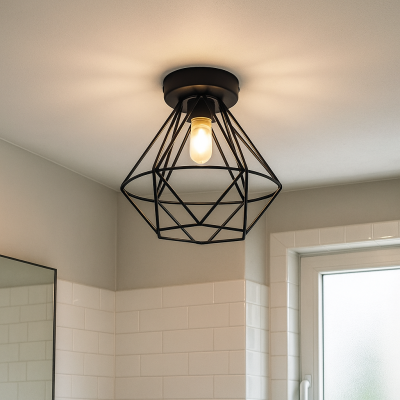 Modern fürdőszoba mennyezeti lámpa fekete, Jochem, IP44