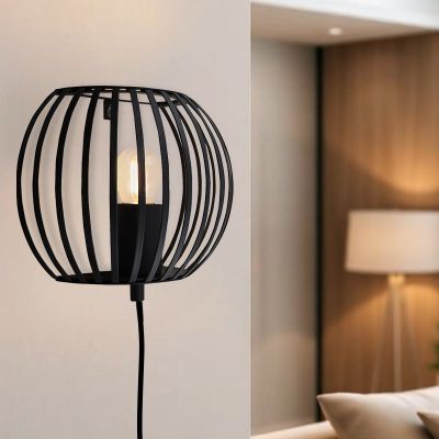 Modern fali lámpa fekete, Lieve, kapcsolóval