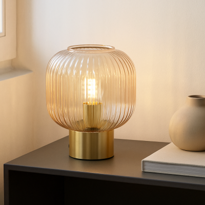 Klasszikus asztali lámpa rózsaszín, Charlois, kapcsolóval