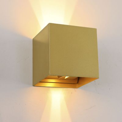 Retro fel le fali lámpa sárgaréz, Dion, IP65
